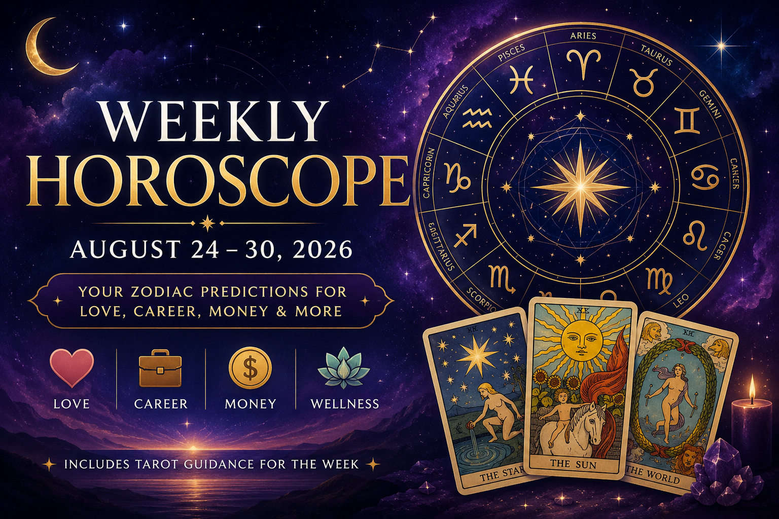 Weekly Horoscope August 24-30 2026 for all zodiac signs