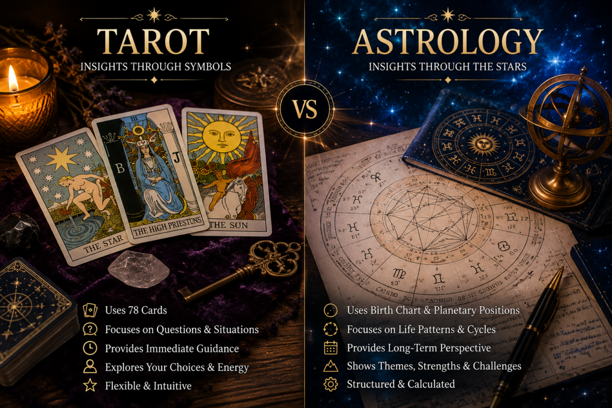 Tarot and Astrology comparison for spiritual guidance