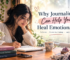 Woman journaling for emotional healing in a peaceful setting